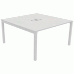TABLE RÉUNION ASTRO ARCHE 140 X 143 BLANC/BLANC - BURONOMIC
