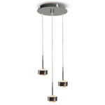 TOP LIGHT SUSPENSION LED PUK DROP TRIO, NICKEL MAT