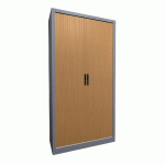 ARMOIRE MÉTAL À RIDEAUX PVC LAME RECOUVERTE 100 X 198 CM COLORIS HÊTRE/ALU - MANUTAN COLLECTIVITÉS