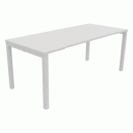 BUREAU ASTRO ARCHE DROIT ÉCHANCRÉ 180 X 80 BLANC/BLANC - BURONOMIC