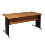 BUREAU DROIT PRONTO - L.160 X P.80 CM - PLATEAU NOIR - PIEDS L AULNE