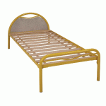 LIT ALBA MÉTAL TÊTE PANNEAU BÉTON 90X200 SOMMIER À LATTES JAUNE - MANUTAN COLLECTIVITÉS