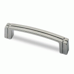 LOT DE 4 POIGNÉES DE MEUBLE ZINC FINITION ÉTAIN CORDUBA ENTRAXE 128 MM HETTICH