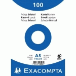 PAQUET 100 FICHES BLANC SOUS FILM BRISTOL UNI 148X210MM - EXACOMPTA
