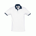 POLO PERSONNALISABLE PRINCE EXPERT COTON BLANCMARINE