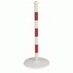 POTEAU ACIER SUR SOCLE À POSER ROUGE/BLANC - NOVAP - 2246507