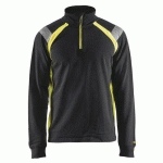 SWEAT COL CAMIONNEUR NOIR/JAUNE FLUORESCENT TAILLE 4XL - BLAKLADER