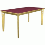 TABLE IRISS 160 X 80 CM 4P - STRAT BORDEAUX/HÊTRE NATUREL
