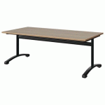 TABLE MALIBU 160X80 T3 DL STRA ALAISÉ CHÊNE 1146/NOIR 9005