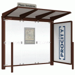 ABRI BUS VENISE 2.50 M 1 VITRINE 1 BARDAGE LAT. MARRON 8017 - PROCITY