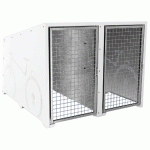 ABRI VÉLOS BERLIN INITIAL 2 PLACES PORTES GALVA - BLANC 9010 - MANUTAN COLLECTIVITÉS