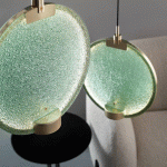 MASIERO SUSPENSION LED HORO S3, VERT, À 3 LAMPES