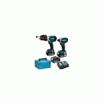 PACK 18V PERCEUSE VISSEUSE DDF458 + VISSEUSE À CHOCS DTD152 + 3 BATTERIES 5AH + CHARGEUR + COFFRET MAKPAC - MAKITA - DLX2144TJ1