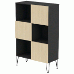 RANGEMENT HAUT JAVA 100 CM DAMIER NOIR/CHÊNE CLAIR - MANUTAN COLLECTIVITÉS