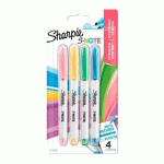 SURLIGNEUR SHARPIE S-NOTE COULEURS ASSORTIES PASTEL - BLISTER DE 4