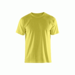 T-SHIRT DE TRAVAIL RESPIRANT 100% COTON UNI 3525 - JAUNE FLUO - ST BLAKLADER
