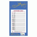 BLOC MENSUEL À FEUILLETS MILLÉSIMÉ - BLEU - 19 X 36 CM - 2021