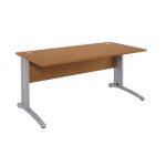 BUREAU DROIT BIOSPACE 2 - L. 80 X P. 80 CM - PLATEAU MERISIER - PIEDS L ALUMINIUM - EMBASE 'BLANCHE'