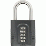 CADENAS À CODE - 5 MOLETTES - ANSE ACIER CÉMENTÉ - 158/65 ABUS