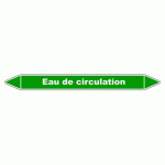 LOT DE 3 - MARQUEUR TUYAUTERIE - EAU DE CIRCULATION - VINYLE LAMINÉ 250 X 26 MM