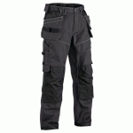 PANTALON DE TRAVAIL X1900 ARTISAN CORDURA® NYCO GRIS FONCÉ/NOIR T:52C - BLAKLADER