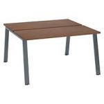 PÔLE DE 2 BUREAUX DROITS NOYER L 140 X P 60 CM, PIÉTEMENT MÉTAL ANTHRACITE - ARCH