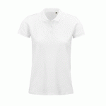 POLO PERSONNALISABLE FEMME COTON ORGANIQUE BIO BLANC