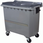 POUBELLE AVEC BARRE VENTRALE 4 ROUES KOROK - 770L - GRIS - ROSSIGNOL PRO