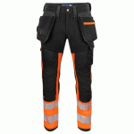 PROJOB 6540 PANTALON POLYAMIDE EN ISO 20471 CLASSE 1 ORANGE/NOIR - TAILLE 50