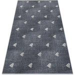 MOQUETTE POUR ENFANTS HEARTS JEANS, VINTAGE CŒURS - GRIS GREY 100X250 CM