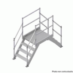 SAUT DE LOUP EN TÔLE DAMIER ALUMINIUM / LONGUEUR PLATEFORME 1 M