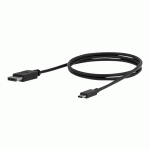 STARTECH.COM 3FT/1M USB C TO DISPLAYPORT 1.2 CABLE 4K 60HZ, USB-C TO DISPLAYPORT ADAPTER CABLE HBR2, USB TYPE-C DP ALT MODE TO DP MONITOR VIDEO CABLE, COMPATIBLE WITH THUNDERBOLT 3, BLACK - USB-C MALE TO DP MALE (CDP2DPMM1MB) - CÂBLE DISPLAYPORT - USB-C 
