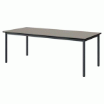 TABLE MALIBU 180X80 T4 4P STR ANTIB GRIS U727/NOIR GRIS 7016