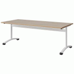TABLE MALIBU 180X80 T4 DL STRA ALAISÉ ACACIA/BLC 9016