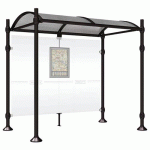 ABRI BUS PROVINCE 2.50 M SANS BARDAGES LAT. INOX NOIR 9005 - PROCITY