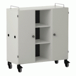 ARMOIRE BASSE SHIFT+ LANDSCAPE MÉLA. 9 CASES - 2 PORTES - GRIS DES ANDES - NOIR - MANUTAN COLLECTIVITÉS