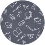 MOQUETTE POUR ENFANTS SCHOOL CERCLE ÉCOLE GRIS GREY CERCLE 150 CM