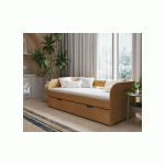 PACK LIT BANQUETTE GIGOGNE FLOCON + 2 MATELAS  NOISETTE 80X190 CM/OPT:MATELAS ELBE HD