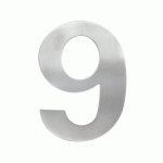 PLAQUE SIGNALÉTIQUE NUMÉRO OU LETTRE EN INOX SATINÉ - INOX DÉCOUPÉ - 9 KARCHER DESIGN