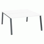 PÔLE DE 2 BUREAUX DROITS BLANC L 160 X P 80 CM PIÉTEMENT MÉTAL ANTHRACITE - ARCH