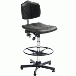 SIÈGE D'ATELIER PREMIUM - HAUT - PATIN - ACIER - NOIR - GLOBAL PROFESSIONAL SEATING