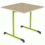 TABLE BANDANA 80X80 T6 DL STR POLY. HÊTRE MIEL BEIGE/VERT AC - MOBIDECOR