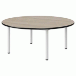 TABLE MALIBU Ø 120 T1 4P STRA ACACIA/NOIR BLC 9016