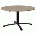 TABLE MALIBU Ø 120 T4 PC STRA ABS CHÊNE 1146/NOIR 9005