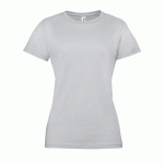 TEE-SHIRT PERSONNALISABLE FEMME EN COTON GRIS PUR