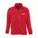 VESTE POLAIRE ZIPPÉE MANCHES LONGUES PUBLICITAIRE 300 G/M² SOL'S ROUGE - MARQUAGE BRODERIE