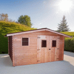 ABRI DE JARDIN DOUGLAS-DUBLIN 12,89 M²-MADRIERS 28 MM-4.30 X 3.00 M HABRITA