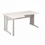 BUREAU COMPACT RETOUR À GAUCHE ACTIVITY 2 - L. 160 X P. 100 CM - PLATEAU BLANC - PIEDS L 'BLANC'