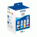 PACK 4 FLACON ENCRE 102 EPSON ECOTANK -  AUTHENTIQUE