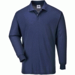 POLO MANCHES LONGUES B212 - BLEU FONCÉ - M - PORTWEST